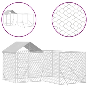 Padoc exterior cu acoperiș argintiu 4x4x2,5 m oțel galvanizat - Img 2