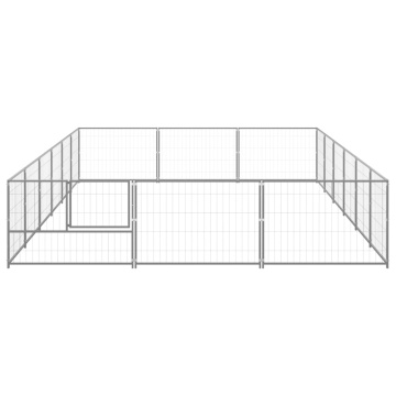 Padoc pentru câini, argintiu, 18 m², oțel - Img 3