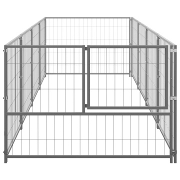 Padoc pentru câini, argintiu, 4 m², oțel - Img 3