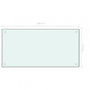 Panou antistropi de bucătărie, alb, 100x50 cm sticlă securizată - Img 5