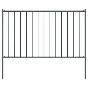 Panou de gard cu stâlpi, antracit, 1,7 x 1 m, oțel - Img 1