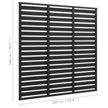 Panou de gard, negru, 180x180 cm, WPC - Img 4