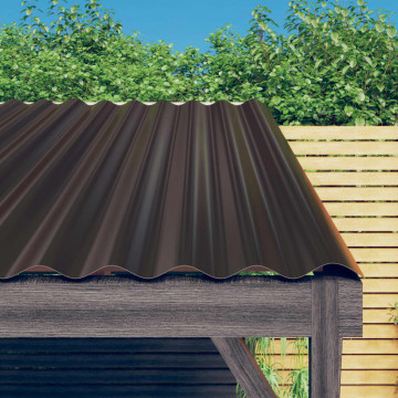 Panouri de acoperiș 12 buc. oțel vopsit maro 100x36 cm - Img 1