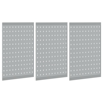 Panouri de perete 3 buc cu 15 accesorii gri 50x80 cm din oțel - Img 4