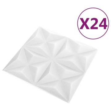 Panouri de perete 3D 24 buc. alb 50x50 cm model origami 6 m² - Img 3