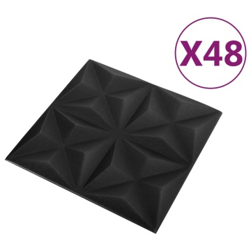 Panouri de perete 3D 48 buc. negru 50x50 cm model origami 12 m² - Img 3