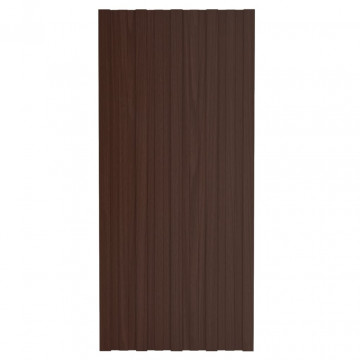 Panouri pentru acoperiș 12 buc. maro 100x45 cm oțel galvanizat - Img 2