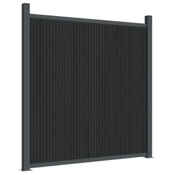 Panouri pentru gard, gri, 699x186 cm, WPC - Img 3