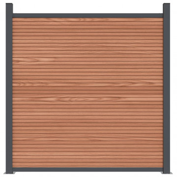 Panouri pentru gard, maro, 526x186 cm, WPC - Img 6