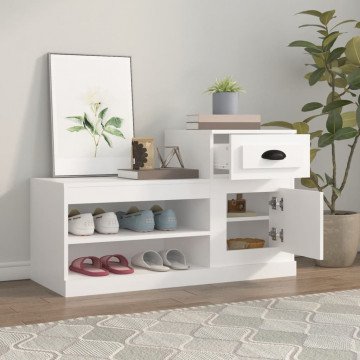 Pantofar, alb, 102x36x60 cm, lemn compozit - Img 3