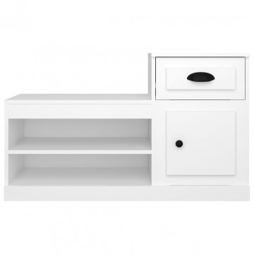 Pantofar, alb, 102x36x60 cm, lemn compozit - Img 5