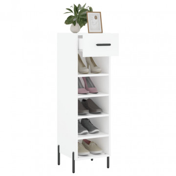 Pantofar, alb, 30x35x105 cm, lemn compozit - Img 4