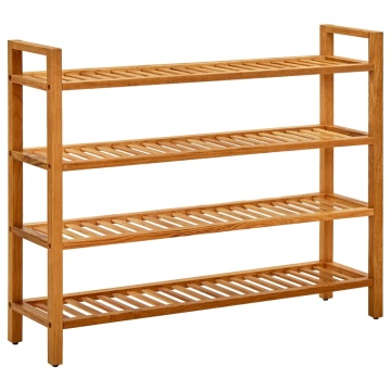 Pantofar cu 4 rafturi, 100x27x80 cm, lemn masiv de stejar - Img 1