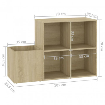 Pantofar de hol, stejar sonoma, 105x35,5x70 cm, PAL - Img 7