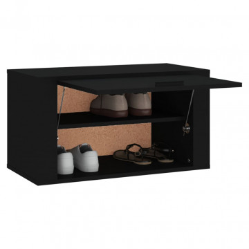 Pantofar de perete, negru, 70x35x38 cm, lemn prelucrat - Img 4