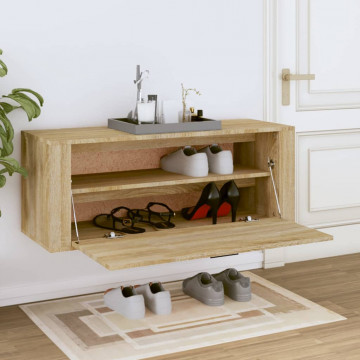 Pantofar de perete, stejar sonoma, 100x35x38 cm lemn prelucrat - Img 3