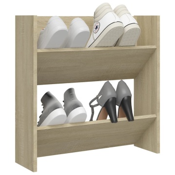 Pantofar de perete, stejar Sonoma, 60x18x60 cm, PAL - Img 3
