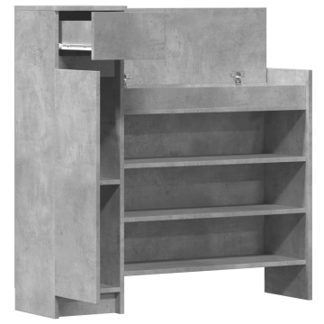 Pantofar, gri beton, 100,5x28x100 cm, lemn prelucrat - Img 8