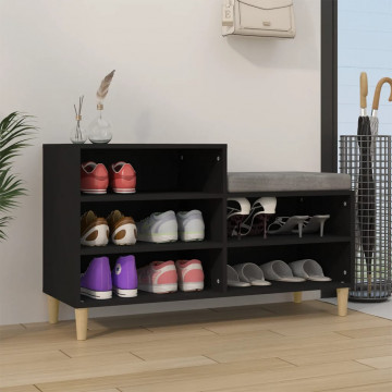 Pantofar, negru, 102x36x60 cm, lemn compozit - Img 1