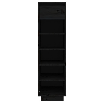 Pantofar, negru, 34x30x105 cm, lemn masiv de pin - Img 3