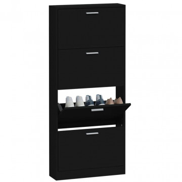 Pantofar, negru, 59x17x150 cm, lemn compozit - Img 4