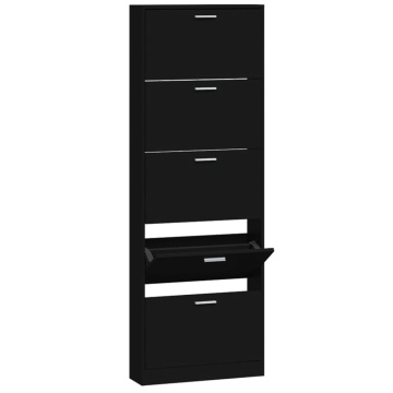 Pantofar, negru, 59x17x169 cm, lemn compozit - Img 2
