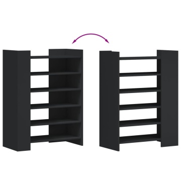 Pantofar, negru, 74,5x37,5x100 cm, lemn prelucrat - Img 6