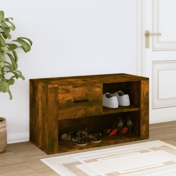 Pantofar, stejar fumuriu, 80x35x45 cm, lemn prelucrat - Img 3