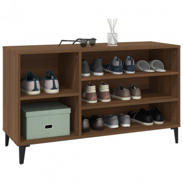 Pantofar, stejar maro, 102x36x60 cm, lemn prelucrat - Img 4