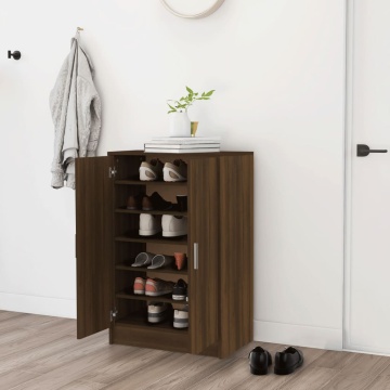 Pantofar, stejar maro, 60x35x92 cm, lemn prelucrat - Img 1