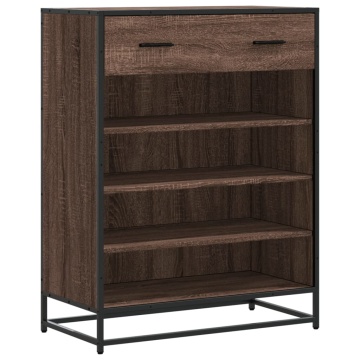 Pantofar, stejar maro, 75x38x97,5 cm, lemn prelucrat/metal - Img 2