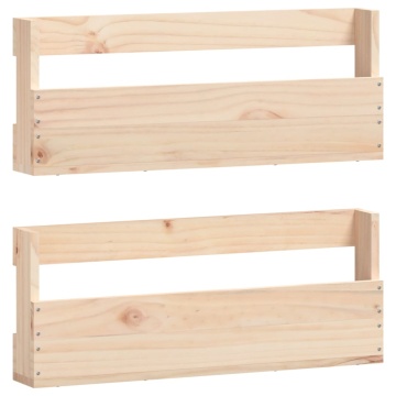 Pantofare de perete, 2 buc., 59x9x23 cm, lemn masiv pin - Img 2