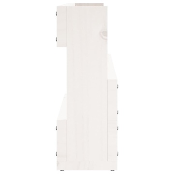 Pantofare de perete, 2 buc., alb, 110x9x23 cm, lemn masiv pin - Img 6