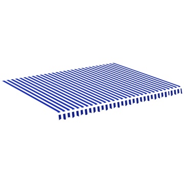 Pânză de rezervă copertină, albastru și alb, 4,5x3,5 m - Img 2