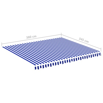 Pânză de rezervă copertină, albastru și alb, 4x3,5 m - Img 5