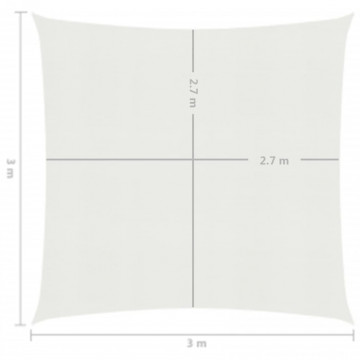 Pânză parasolar, alb, 3 x 3 m, HDPE, 160 g/m² - Img 5