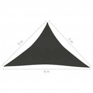 Pânză parasolar, antracit, 5x5x6 m, HDPE, 160 g/m² - Img 5