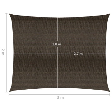 Pânză parasolar, maro, 2 x 3, m HDPE, 160 g/m² - Img 5