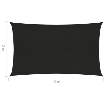 Pânză parasolar, negru, 2x5 m, HDPE, 160 g/m² - Img 5