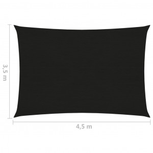 Pânză parasolar, negru, 3,5x4,5 m, HDPE, 160 g/m² - Img 5