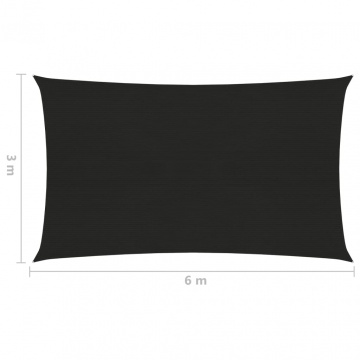 Pânză parasolar, negru, 3x6 m, HDPE, 160 g/m² - Img 5
