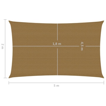 Pânză parasolar, taupe, 2x5 m, HDPE, 160 g/m² - Img 5