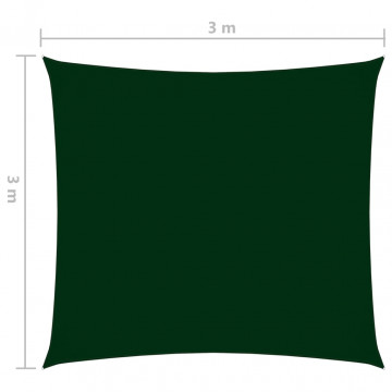 Pânză parasolar, verde închis, 3x3 m, țesătură oxford, pătrat - Img 5