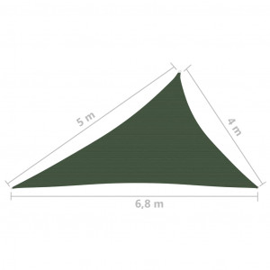 Pânză parasolar, verde închis, 4x5x6,8 m, HDPE, 160 g/m² - Img 5