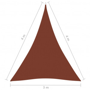 Parasolar, cărămiziu, 3x4x4m, țesătură oxford, triunghiular - Img 5