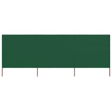 Paravan anti-vânt cu 3 panouri, verde, 400 x 160 cm, textil - Img 1