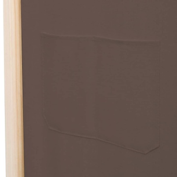 Paravan cameră cu 6 panouri, maro, 240x170x4cm, material textil - Img 6