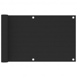Paravan de balcon, antracit, 75 x 500 cm, HDPE - Img 1