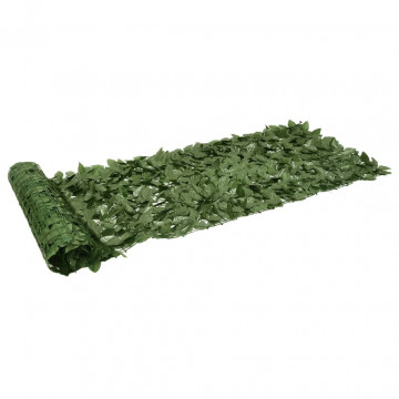 Paravan de balcon, frunze verde închis, 400x75 cm - Img 2