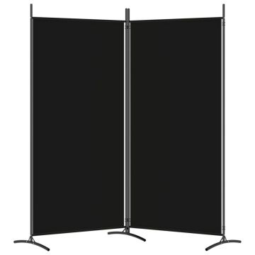 Paravan de cameră cu 2 panouri, negru, 175x180 cm, textil - Img 8